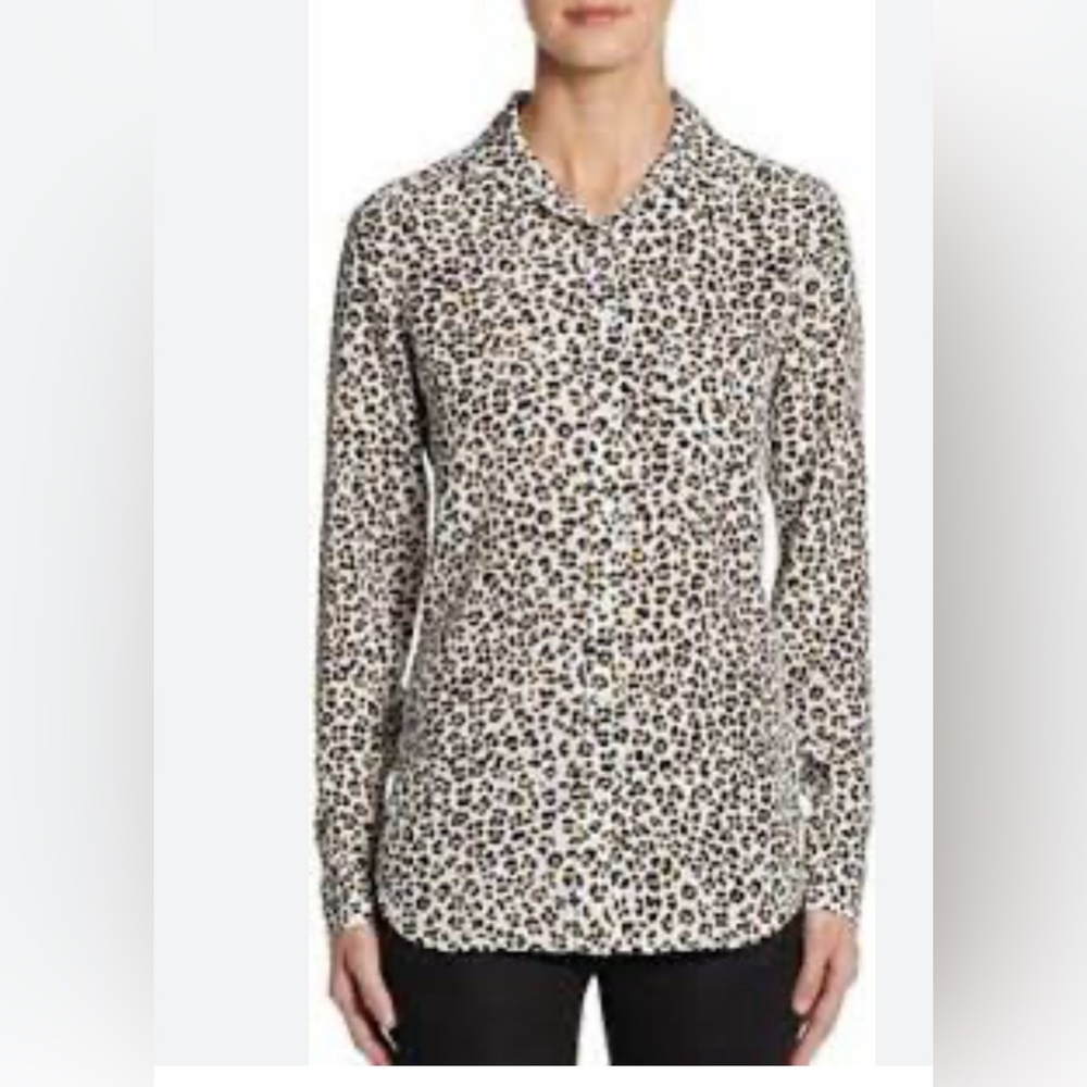 Equipment leopard print animal silk shirt blouse